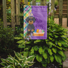 Load image into Gallery viewer, Wirehair Blue and Tan Dachshund Easter Garden Flag – Decorative Outdoor Yard Flag