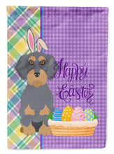 Load image into Gallery viewer, Wirehair Blue and Tan Dachshund Easter Garden Flag – Decorative Outdoor Yard Flag