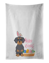 Load image into Gallery viewer, Wirehair Blue and Tan Dachshund Easter White Kitchen Towel Set of 2 Dish Towels