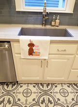 Load image into Gallery viewer, Wirehair Red Dachshund Easter White Kitchen Towel Set of 2 Dish Towels