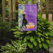 Load image into Gallery viewer, Black and Tan Doberman Pinscher Easter Garden Flag – Decorative Outdoor Yard Flag