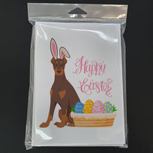 Load image into Gallery viewer, Red and Tan Doberman Pinscher Easter Greeting Cards -  Blank Note Cards – 8-Pack of Artist-Designed Cards with Envelopes
