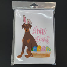 Load image into Gallery viewer, Natural Ear Red and Tan Doberman Pinscher Easter Greeting Cards -  Blank Note Cards – 8-Pack of Artist-Designed Cards with Envelopes