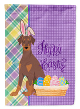 Load image into Gallery viewer, Natural Ear Red and Tan Doberman Pinscher Easter Garden Flag – Decorative Outdoor Yard Flag