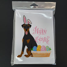 Load image into Gallery viewer, Natural Ear Black and Tan Doberman Pinscher Easter Greeting Cards -  Blank Note Cards – 8-Pack of Artist-Designed Cards with Envelopes