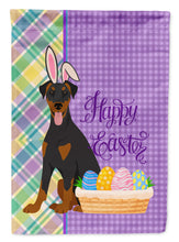 Load image into Gallery viewer, Natural Ear Black and Tan Doberman Pinscher Easter Garden Flag – Decorative Outdoor Yard Flag