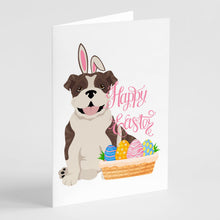 Load image into Gallery viewer, Brindle English Bulldog Easter Greeting Cards -  Blank Note Cards – 8-Pack of Artist-Designed Cards with Envelopes