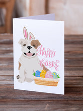 Load image into Gallery viewer, Piebald English Bulldog Easter Greeting Cards -  Blank Note Cards – 8-Pack of Artist-Designed Cards with Envelopes