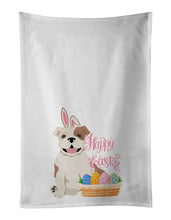 Load image into Gallery viewer, Piebald English Bulldog Easter White Kitchen Towel Set of 2 Dish Towels