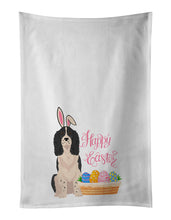 Load image into Gallery viewer, Black English Springer Spaniel Easter White Kitchen Towel Set of 2 Dish Towels