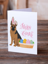Load image into Gallery viewer, Black and Tan German Shepherd Easter Greeting Cards -  Blank Note Cards – 8-Pack of Artist-Designed Cards with Envelopes