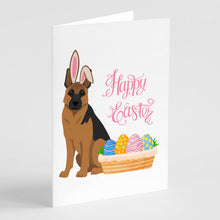 Load image into Gallery viewer, Black and Tan German Shepherd Easter Greeting Cards -  Blank Note Cards – 8-Pack of Artist-Designed Cards with Envelopes