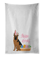 Load image into Gallery viewer, Black and Tan German Shepherd Easter White Kitchen Towel Set of 2 Dish Towels