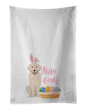 Load image into Gallery viewer, Cream Golden Retriever Easter White Kitchen Towel Set of 2 Dish Towels