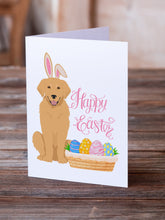 Load image into Gallery viewer, Gold Golden Retriever Easter Greeting Cards -  Blank Note Cards – 8-Pack of Artist-Designed Cards with Envelopes