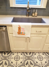 Load image into Gallery viewer, Gold Golden Retriever Easter White Kitchen Towel Set of 2 Dish Towels
