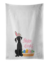 Load image into Gallery viewer, Black Great Dane Easter White Kitchen Towel Set of 2 Dish Towels