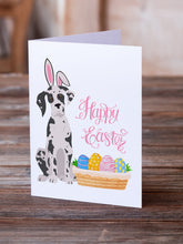 Load image into Gallery viewer, Harlequin Great Dane Easter Greeting Cards -  Blank Note Cards – 8-Pack of Artist-Designed Cards with Envelopes