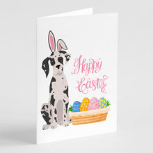 Load image into Gallery viewer, Harlequin Great Dane Easter Greeting Cards -  Blank Note Cards – 8-Pack of Artist-Designed Cards with Envelopes