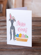Load image into Gallery viewer, Gray Italian Greyhound Easter Greeting Cards -  Blank Note Cards – 8-Pack of Artist-Designed Cards with Envelopes