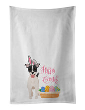 Load image into Gallery viewer, Black White Smooth Jack Russell Terrier Easter White Kitchen Towel Set of 2 Dish Towels
