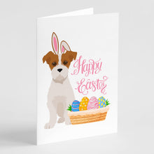 Load image into Gallery viewer, Brown White Wirehair Jack Russell Terrier Easter Greeting Cards -  Blank Note Cards – 8-Pack of Artist-Designed Cards with Envelopes