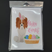 Load image into Gallery viewer, Red and White Papillon Easter Greeting Cards -  Blank Note Cards – 8-Pack of Artist-Designed Cards with Envelopes