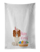 Load image into Gallery viewer, Red and White Papillon Easter White Kitchen Towel Set of 2 Dish Towels