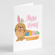 Load image into Gallery viewer, Gold Pekingese Easter Greeting Cards -  Blank Note Cards – 8-Pack of Artist-Designed Cards with Envelopes