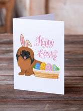 Load image into Gallery viewer, Red Pekingese Easter Greeting Cards -  Blank Note Cards – 8-Pack of Artist-Designed Cards with Envelopes