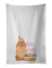 Load image into Gallery viewer, Orange Pomeranian Easter White Kitchen Towel Set of 2 Dish Towels