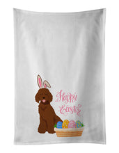 Load image into Gallery viewer, Standard Red Poodle Easter White Kitchen Towel Set of 2 Dish Towels