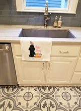 Load image into Gallery viewer, Toy Black Poodle Easter White Kitchen Towel Set of 2 Dish Towels