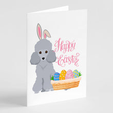 Load image into Gallery viewer, Toy Silver Poodle Easter Greeting Cards -  Blank Note Cards – 8-Pack of Artist-Designed Cards with Envelopes