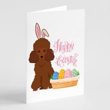Load image into Gallery viewer, Toy Red Poodle Easter Greeting Cards -  Blank Note Cards – 8-Pack of Artist-Designed Cards with Envelopes