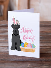 Load image into Gallery viewer, Black Natural Ears Schnauzer Easter Greeting Cards -  Blank Note Cards – 8-Pack of Artist-Designed Cards with Envelopes