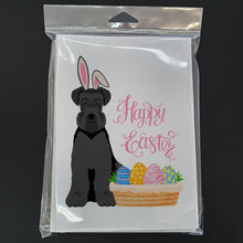 Load image into Gallery viewer, Black Natural Ears Schnauzer Easter Greeting Cards -  Blank Note Cards – 8-Pack of Artist-Designed Cards with Envelopes
