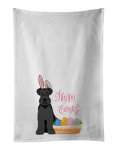 Load image into Gallery viewer, Black Natural Ears Schnauzer Easter White Kitchen Towel Set of 2 Dish Towels