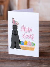 Load image into Gallery viewer, Black Schnauzer Easter Greeting Cards -  Blank Note Cards – 8-Pack of Artist-Designed Cards with Envelopes