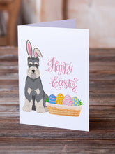 Load image into Gallery viewer, Salt Pepper Schnauzer Easter Greeting Cards -  Blank Note Cards – 8-Pack of Artist-Designed Cards with Envelopes