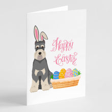 Load image into Gallery viewer, Salt Pepper Schnauzer Easter Greeting Cards -  Blank Note Cards – 8-Pack of Artist-Designed Cards with Envelopes