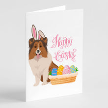 Load image into Gallery viewer, Sable Sheltie Easter Greeting Cards -  Blank Note Cards – 8-Pack of Artist-Designed Cards with Envelopes