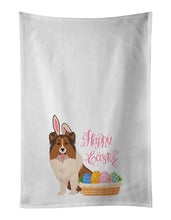 Load image into Gallery viewer, Sable Sheltie Easter White Kitchen Towel Set of 2 Dish Towels