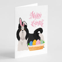 Load image into Gallery viewer, Black and White Shih Tzu Easter Greeting Cards -  Blank Note Cards – 8-Pack of Artist-Designed Cards with Envelopes