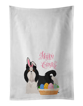 Load image into Gallery viewer, Black and White Shih Tzu Easter White Kitchen Towel Set of 2 Dish Towels