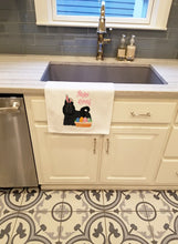 Load image into Gallery viewer, Black Shih Tzu Easter White Kitchen Towel Set of 2 Dish Towels