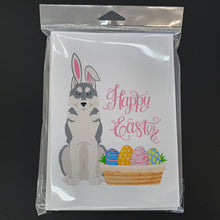 Load image into Gallery viewer, Grey Siberian Husky Easter Greeting Cards -  Blank Note Cards – 8-Pack of Artist-Designed Cards with Envelopes