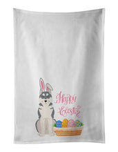 Load image into Gallery viewer, Grey Siberian Husky Easter White Kitchen Towel Set of 2 Dish Towels
