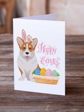 Load image into Gallery viewer, Red Cardigan Corgi Easter Greeting Cards -  Blank Note Cards – 8-Pack of Artist-Designed Cards with Envelopes