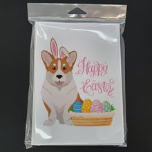 Load image into Gallery viewer, Red Cardigan Corgi Easter Greeting Cards -  Blank Note Cards – 8-Pack of Artist-Designed Cards with Envelopes